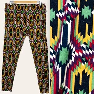 LuLaRoe Western Abstract Printed Comfy High Rise Casual Lounge Pants Leggings TC